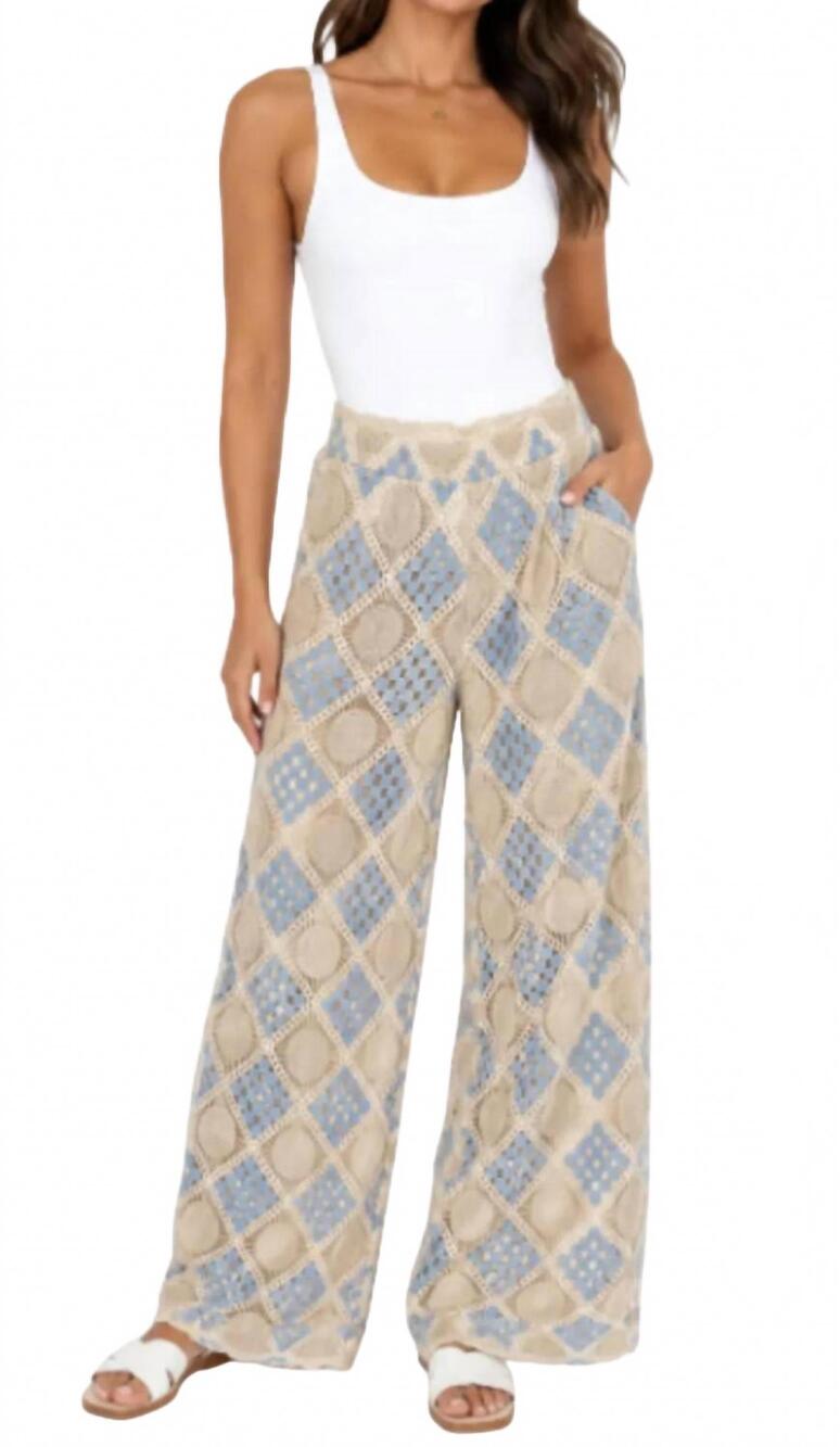 NEW STRUT & BOLT water sound wide leg pants in blue